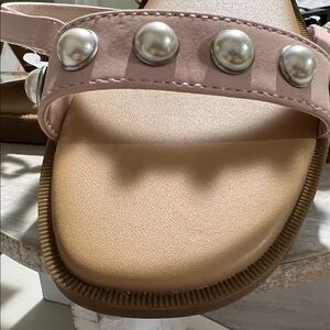 Cat & Jack Pink Sandals with Pearl Accents